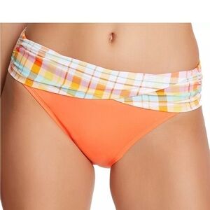BLEU BY ROD BEATTIE Hip To Be Square Sarong Hipster Bikini Bottoms 14 coral chic